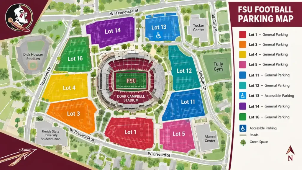 FSU Football Parking Map